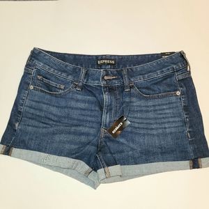 Express Cuffed Shorty Low Rise Jean Shorts Size 8.